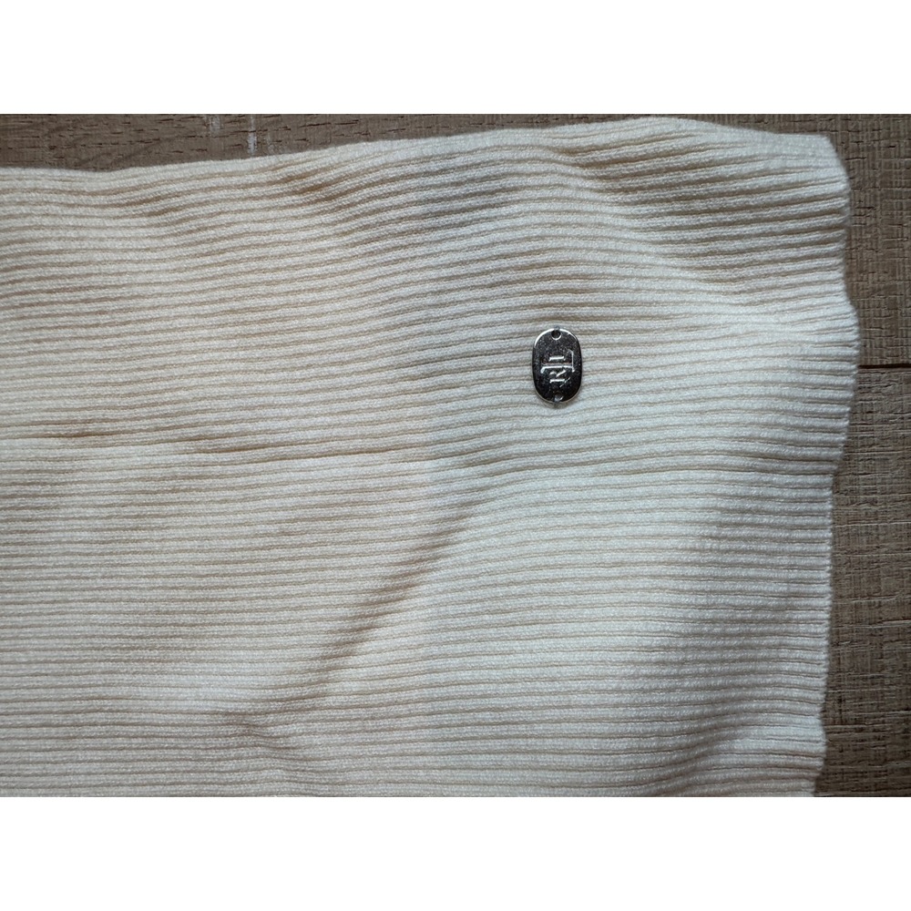 Lauren Ralph Lauren Cream Ribbed Turtleneck Sweater XL Off White Cotton Blend - Picture 3 of 5